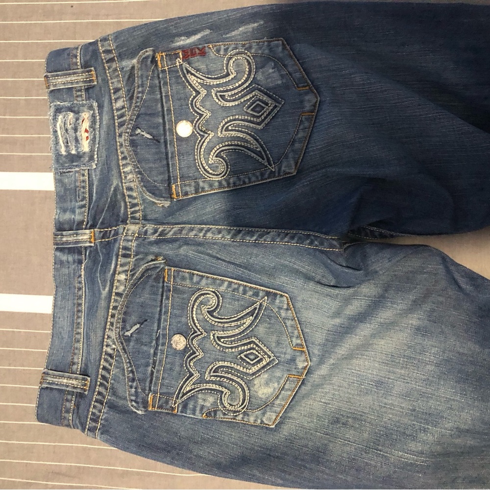 MEK Blue Denim Jeans EMBROIDERED